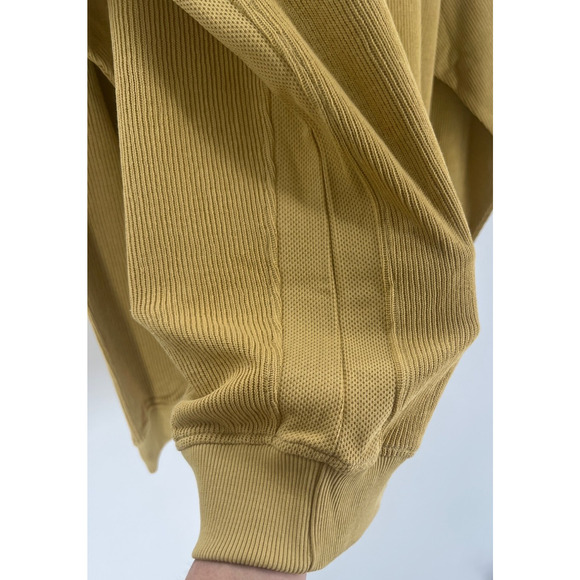Page & Tuttle Cool Elite Mens Ribbed Mustard Yellow Crewneck Sweatshirt Large - Picture 11 of 11